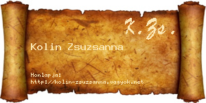 Kolin Zsuzsanna névjegykártya